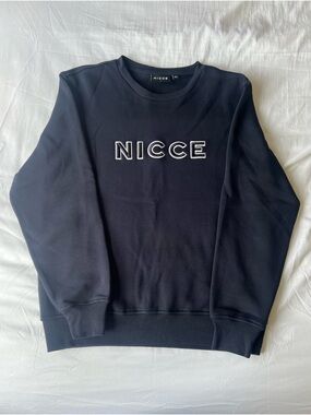 Nicce Men's Black Crew Sweatshirt with Embroidered Logo